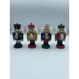 Miniature 4” Wooden Solider Nutcracker Christmas Place Card Holders, Set of 4